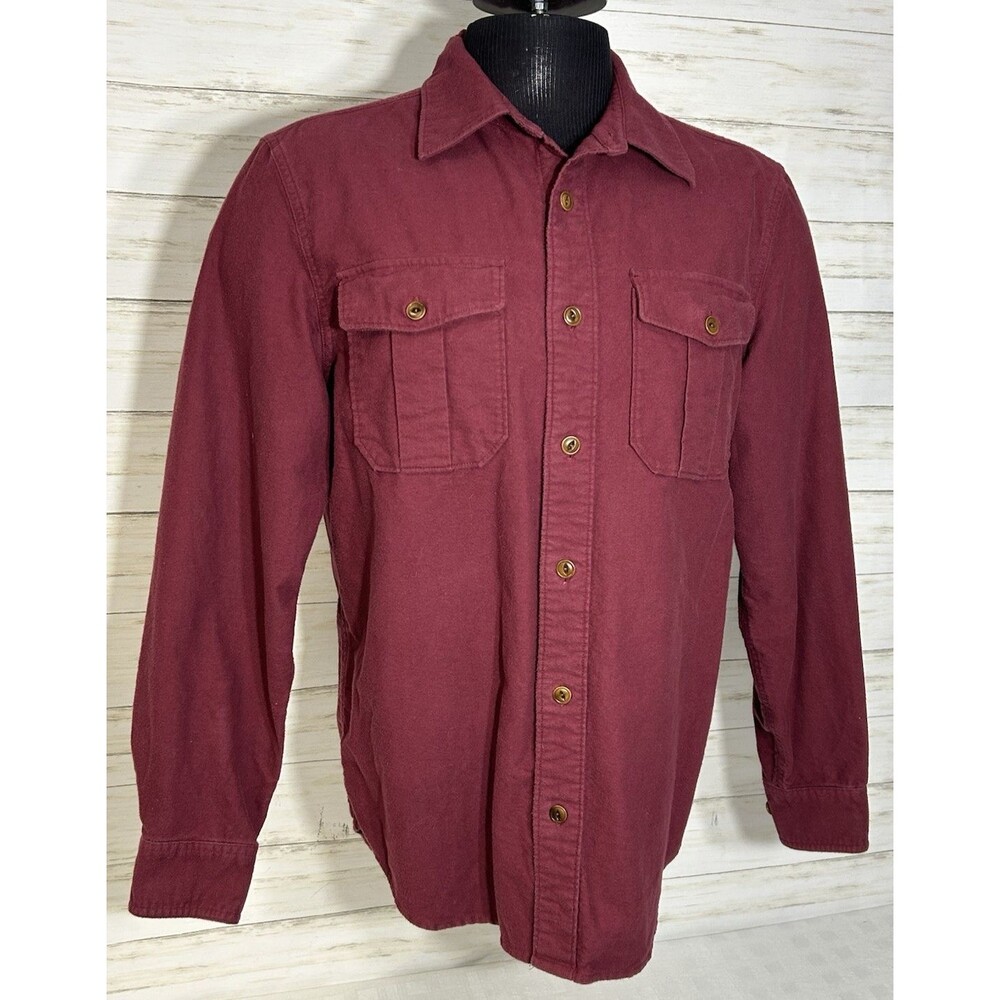 Aime Leon Dore Burgundy Wine Dark Red Flannel Button Shirt Down Mens Medium